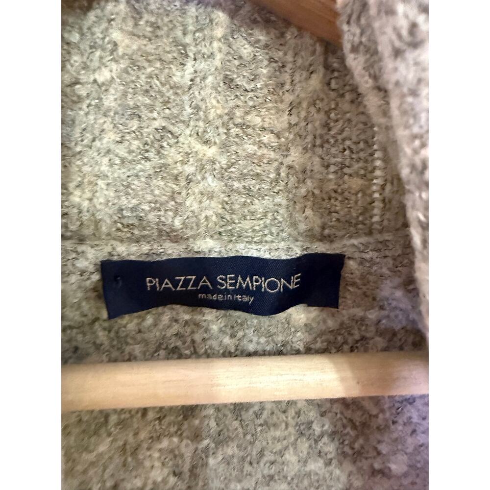 Piazza Sempione Made in Italy Shawl Collar Open Front Knit Sweater Cardigan - Picture 3 of 6